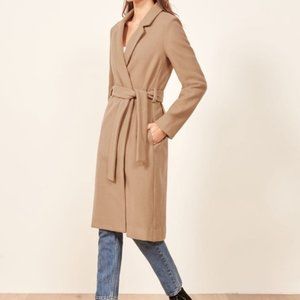 Reformation Camel Colored Barton Wrap Coat